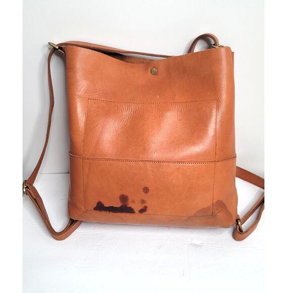 Vintage Minimalist Leather Convertible Backpack (Same design as Teddi Joelle) - Picture 9 of 11